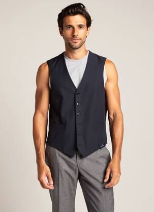 Gilet sans manche effet matière satinée noir SCABAL homme