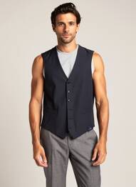 Gilet sans manche effet matière satinée noir SCABAL homme