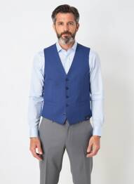 Gilet sans manche effet matière satinée bleu SCABAL homme