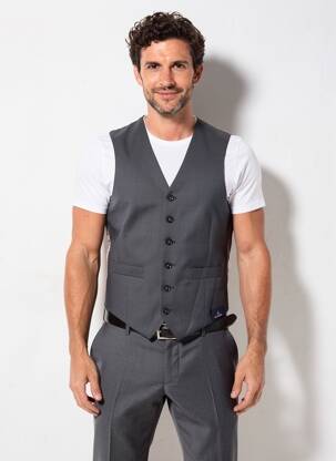 Gilet sans manche effet matière satinée gris SCABAL homme