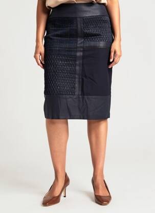 Jupe mi-longue stretch bleu MERI & ESCA femme