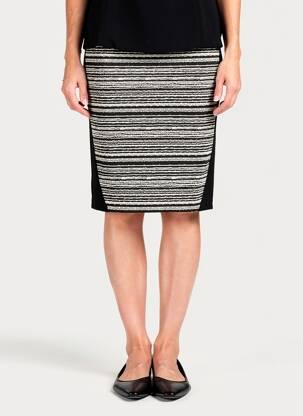 Jupe mi-longue stretch noir GUY DUBOUIS femme