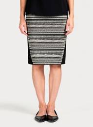 Jupe mi-longue stretch noir GUY DUBOUIS femme