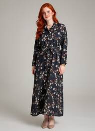 Robe longue manches longues manches longues noir GALMALLA femme