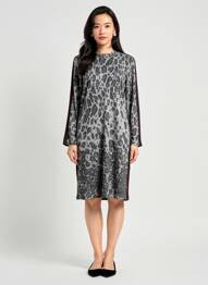 Robe mi-longue manches longues manches longues gris BARBARA LEBEK femme