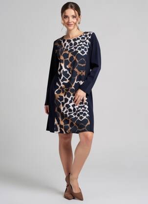 Robe courte manches longues manches longues bleu GALMALLA femme