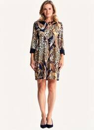Robe courte manches 3/4 manches 3/4 bleu GEVANA femme