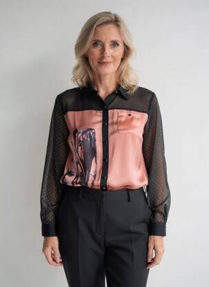 Chemisier coupe fluide manches longues rose FRED SABATIER femme