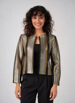 Veste chic col rond noir MICHAELA LOUISA femme