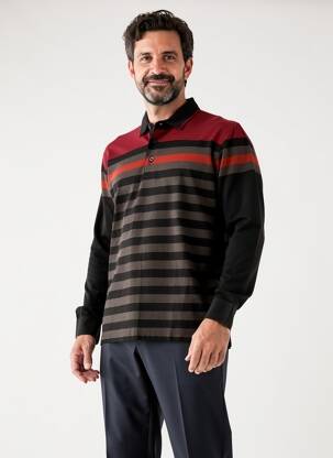 Polo manches longues manches longues noir BERAC homme