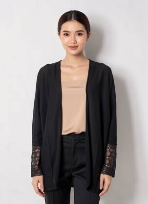 Gilet manches longues stretch noir SCHOOL RAG femme