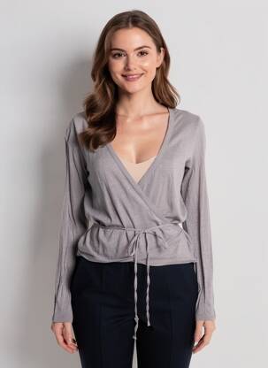 Gilet manches longues stretch gris SUD EXPRESS femme