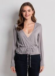 Gilet manches longues stretch gris SUD EXPRESS femme