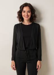 Gilet manches longues stretch noir STREET ONE femme