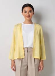 Gilet manches longues col châle jaune STREET ONE femme