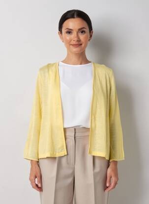 Gilet manches longues col châle jaune STREET ONE femme