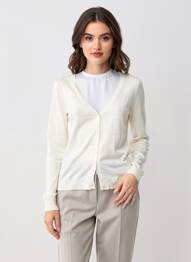 Gilet manches longues stretch beige FOLIA femme