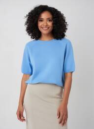 Top stretch manches longues bleu STREET ONE femme
