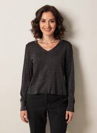 Pull coupe cintrée manches longues noir STREET ONE femme
