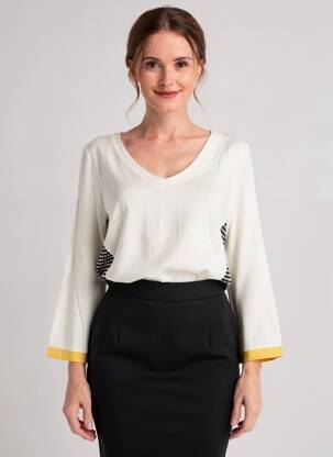 Top stretch manches longues beige STREET ONE femme