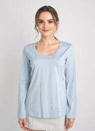 Top stretch manches longues bleu STREET ONE femme