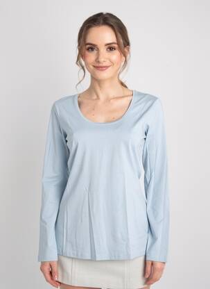 Top stretch manches longues bleu STREET ONE femme