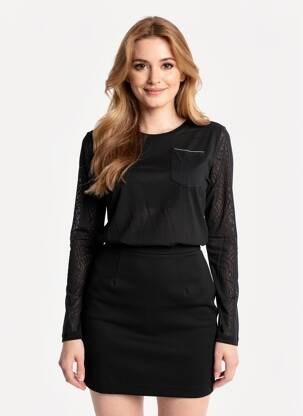 Top manches longues manches longues noir VOODOO femme