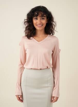 Top manches longues manches longues rose VOODOO femme