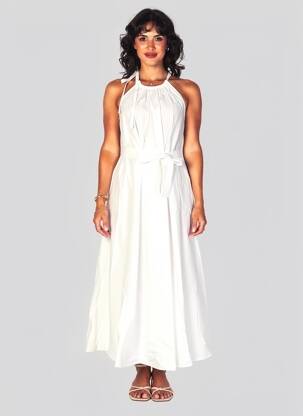 Robe longue sans manche sans manche blanc MAX MARA femme