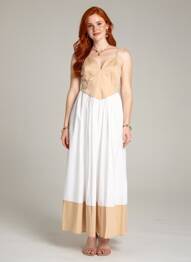 Robe longue sans manche sans manche beige MILVA.MI femme