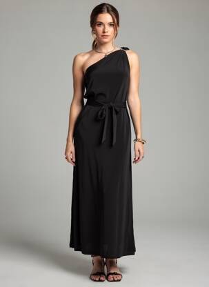 Robe longue sans manche sans manche noir MM BY MAXMARA femme