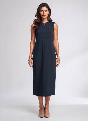 Robe mi-longue manches courtes manches courtes noir MAX MARA femme