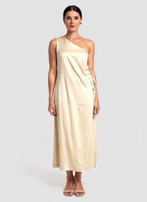 Robe mi-longue sans manche sans manche beige MAX MARA femme