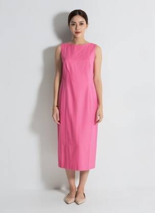 Robe mi-longue sans manche sans manche rose MAX MARA femme