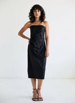 Robe mi-longue sans manche sans manche noir MAX MARA femme