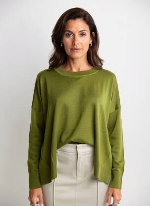 Pull col rond manches longues vert PENNYBLACK femme