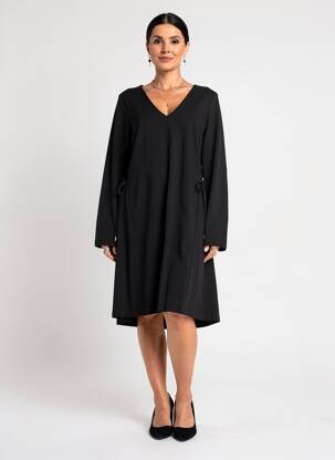 Robe mi-longue manches longues manches longues noir LA FEE MARABOUTEE femme