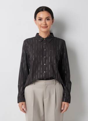 Chemisier imprimé fantaisie manches longues noir WHITE STUFF femme