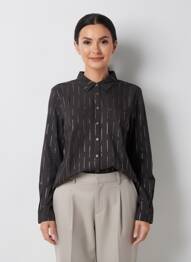 Chemisier imprimé fantaisie manches longues noir WHITE STUFF femme