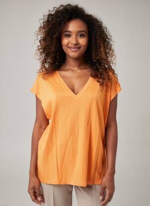 T-shirt coupe droite manches courtes orange LA PETITE ETOILE femme