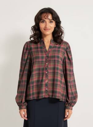 Chemisier tissage crêpe manches longues marron MKT STUDIO femme
