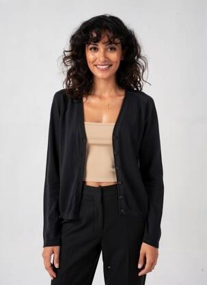 Gilet manches longues coupe cintrée noir WHITE STUFF femme