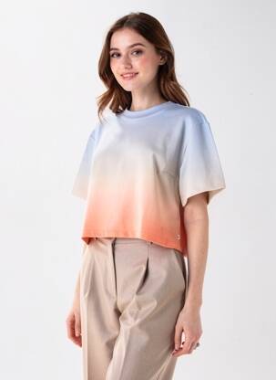 T-shirt coupe droite manches courtes bleu TOM TAILOR femme