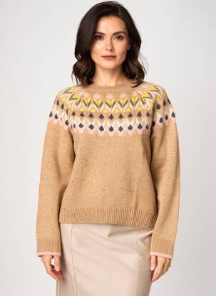 Pull coupe cintrée manches longues marron WHITE STUFF femme