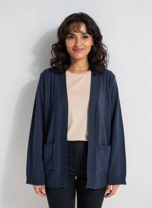 Gilet manches longues maille tricot bleu WHITE STUFF femme