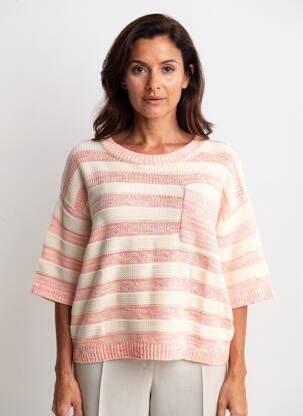 Pull coupe droite manches 3/4 beige WHITE STUFF femme