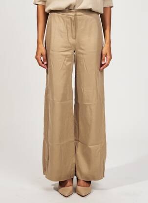 Pantalon flare fermeture zippée sous rabat avec crochet taille basse marron MAX MARA femme