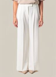 Pantalon large tissage crêpe taille haute beige PENNYBLACK femme