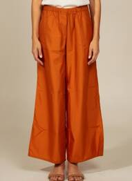 Pantalon large tissage popeline taille normale orange MAX MARA femme