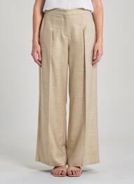 Pantalon large taille à pinces taille haute or PENNYBLACK femme